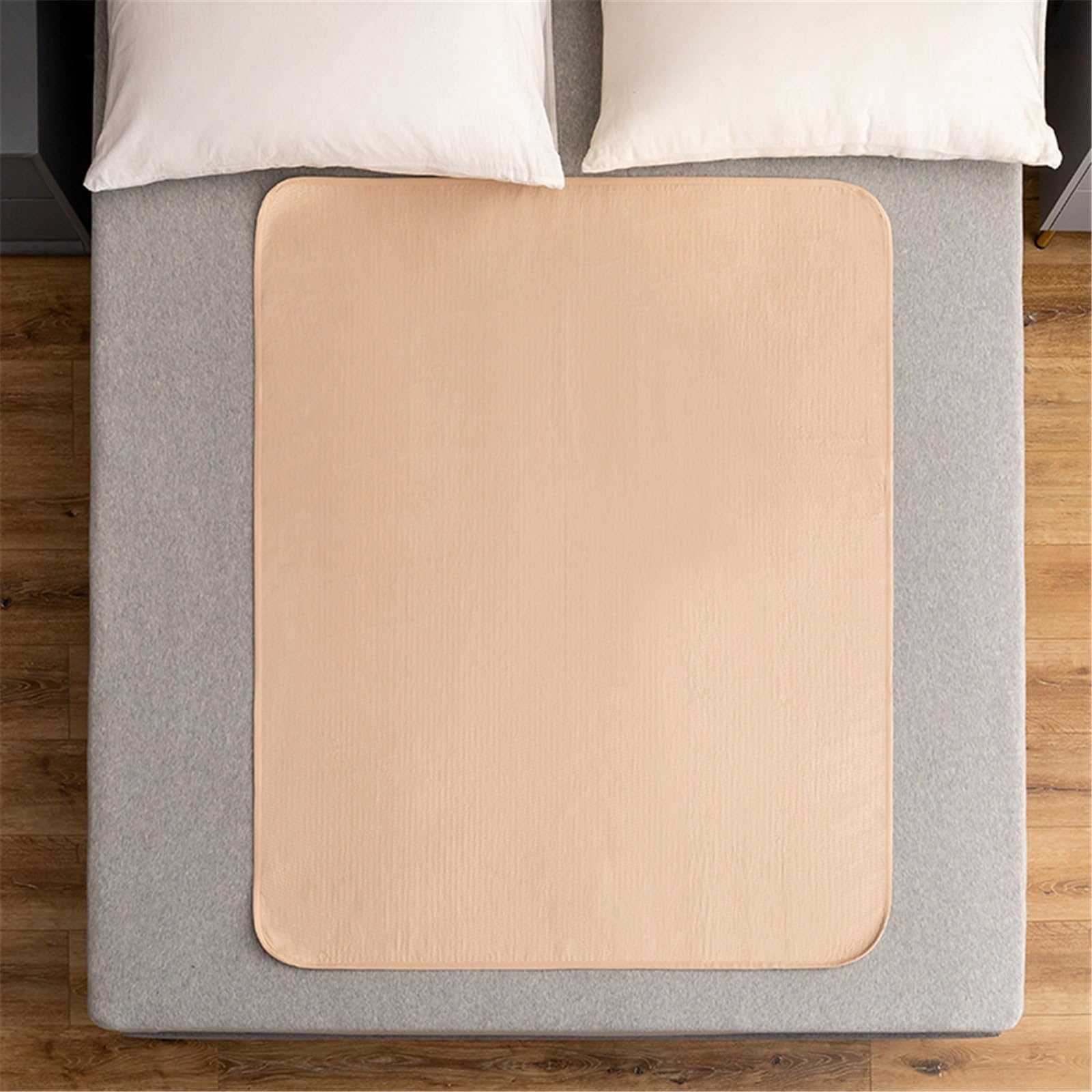 AHUAN Empapador Protector de Cama Tamaño Grande Portátiles Empapadores Cama Adultos Lavables para Sofás, Autocaravanas Protector Cama Verano Transpirables(Apricot,150x200cm)