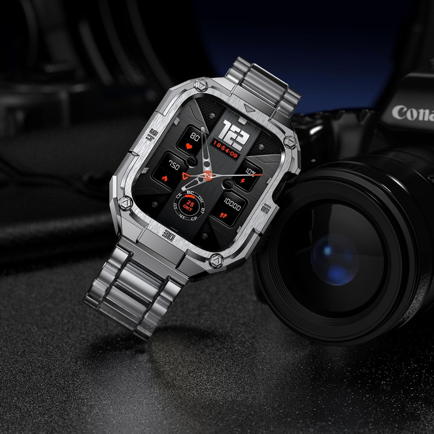 ELECTIM Stainless Steel Band with Case Compatible with Apple Watch Ultra 3 2 1 Band 49mm For Men, Rugged Metal Strap with Protective Bumper Cover for iWatch Series 10 Watch Strap Replacement - Image 6