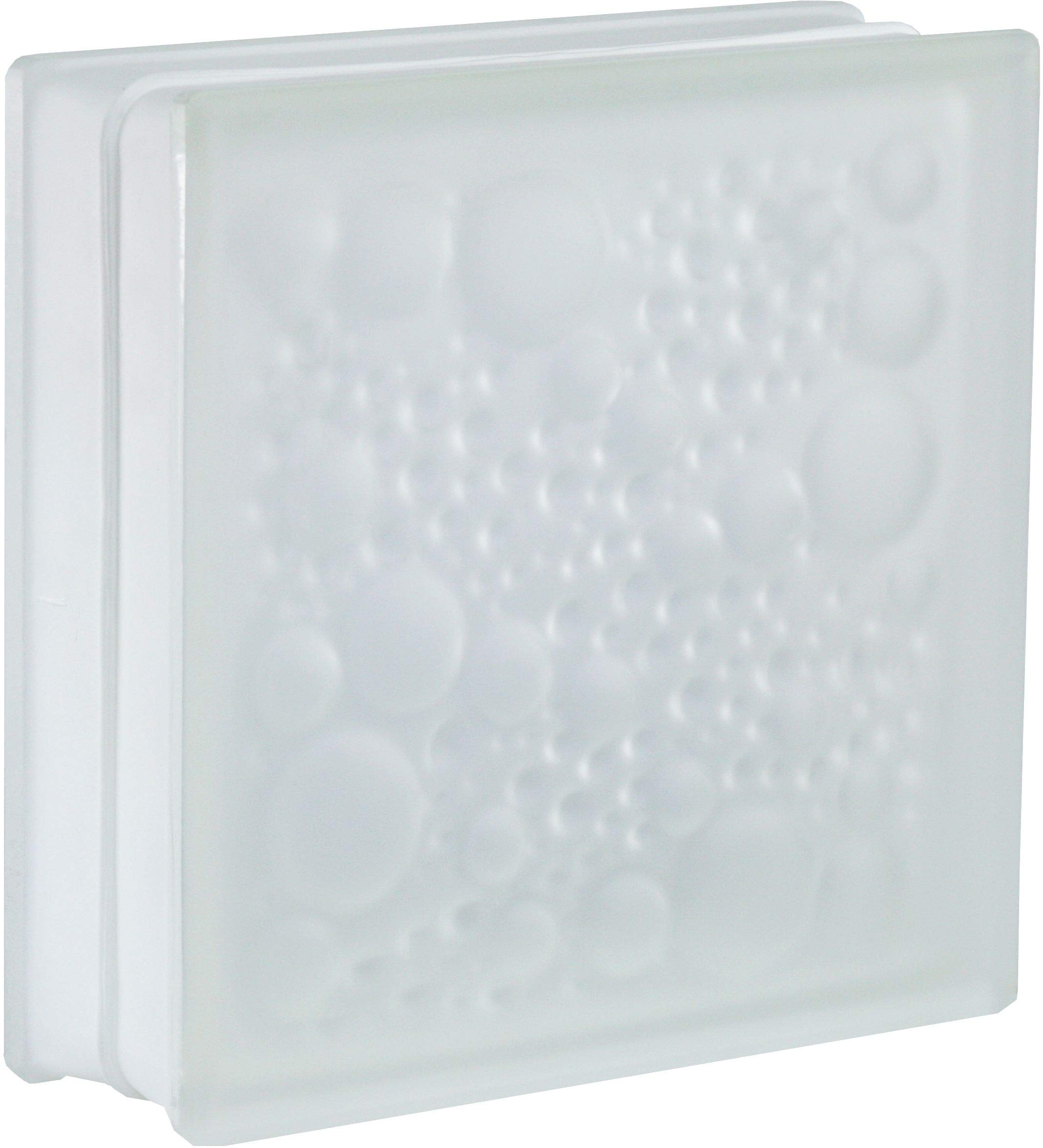 8 piezas FUCHS bloques de vidrio savona blanco satinado por un lado (vidrio mate) 19x19x5 cm