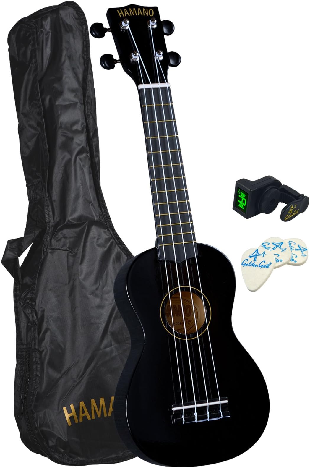 U-30BK Colorful Soprano Ukulele Beach Bundle - Black