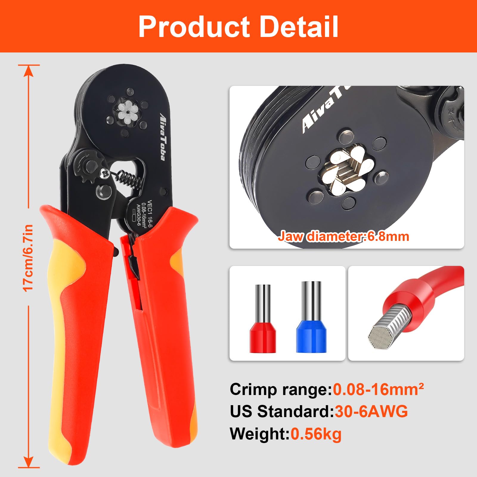 Donken Crimpzange 0.08-16mm² Set, Aderendhülsenzange Crimp Zange Donken Crimpzange 0.08-16mm² Set, Aderendhülsenzange Crimp Zange