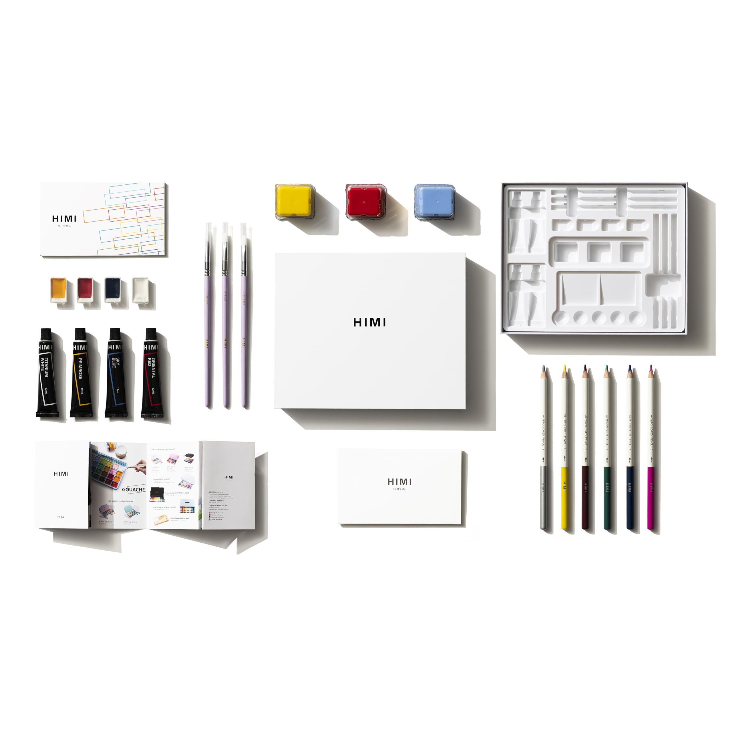 HIMI Juego de pintura gouache - 8 PCS para acrílico, óleo, acuarela, cara y cuerpo gouache buen regalo amantes del arte adultos
