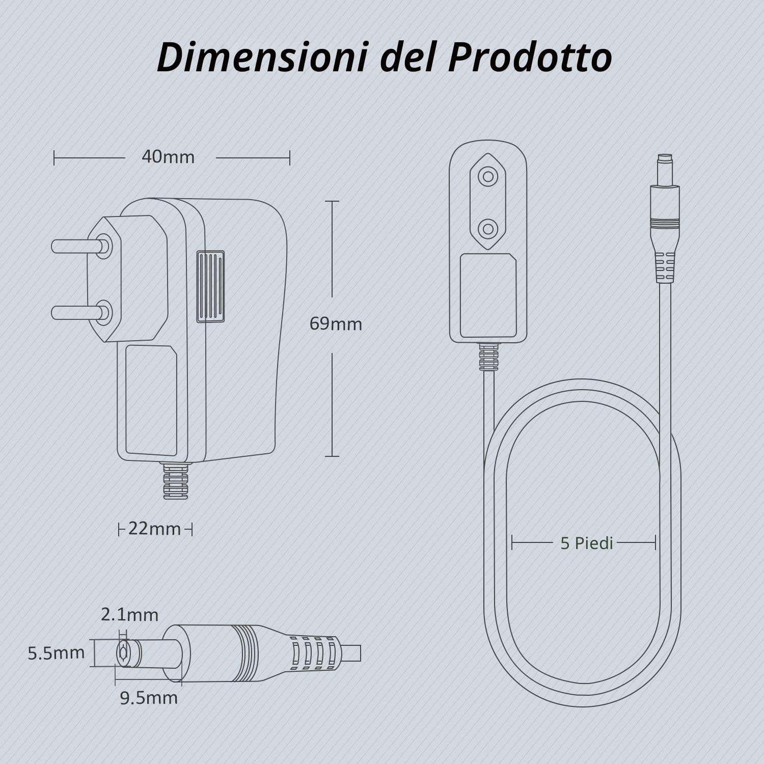 Zolt 12V 1A Alimentatore, Caricatore Trasformatore Adattatore di Alimentazione CA CC Universale con 9 Spine CC, 1000mA Max.