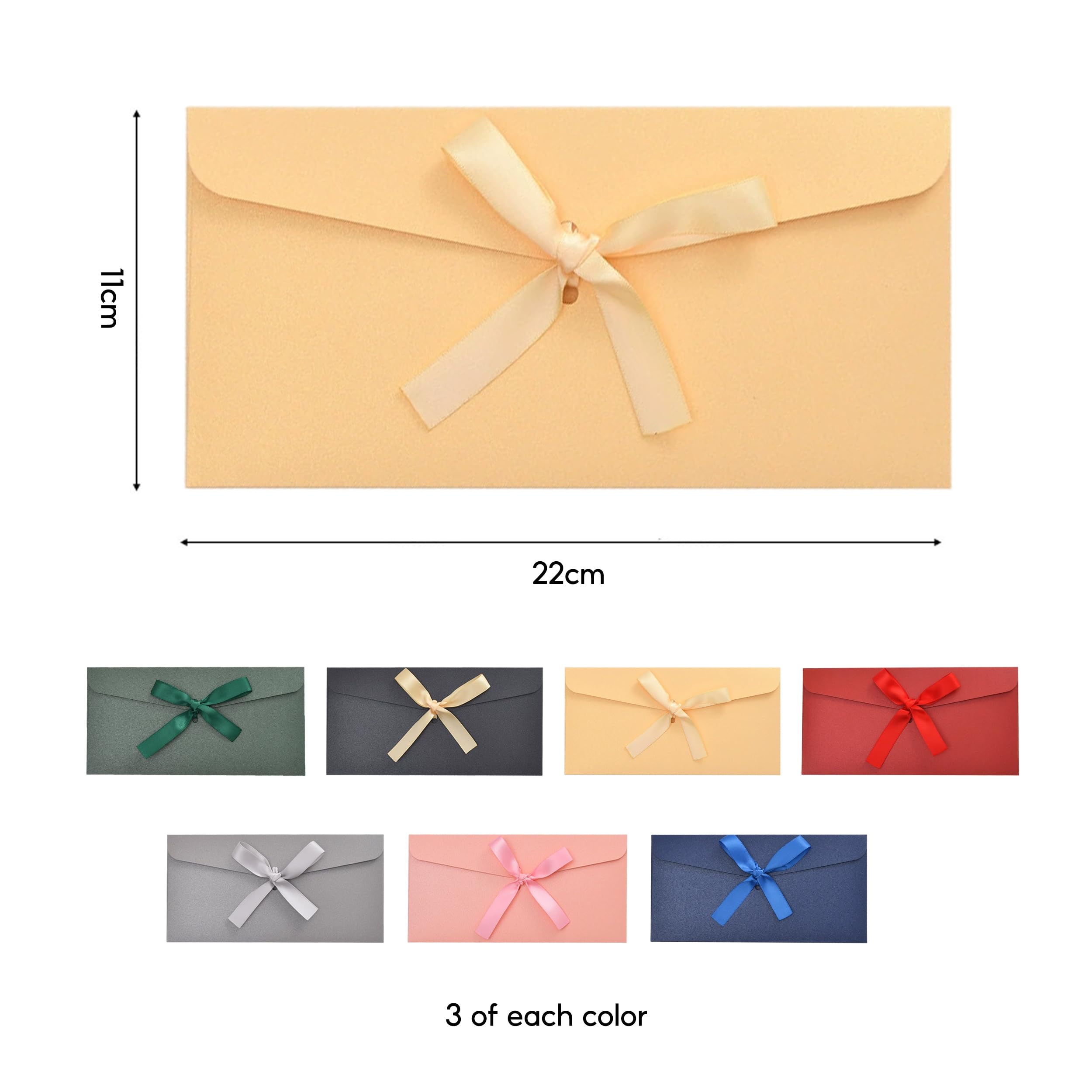 Gift Envelopes, 21 PCS Money Envelopes for Cash Gifts 22x11CM Money Gift Envelope with Ribbons, Moneys Envelope - Image 3