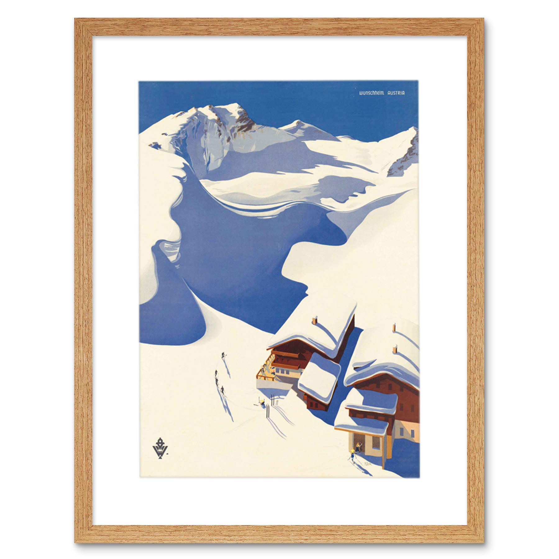TRAVEL WINTER SPORT SNOW SKI CHALET ALPS AUSTRIA FRAMED PRINT PICTURE F12X1551