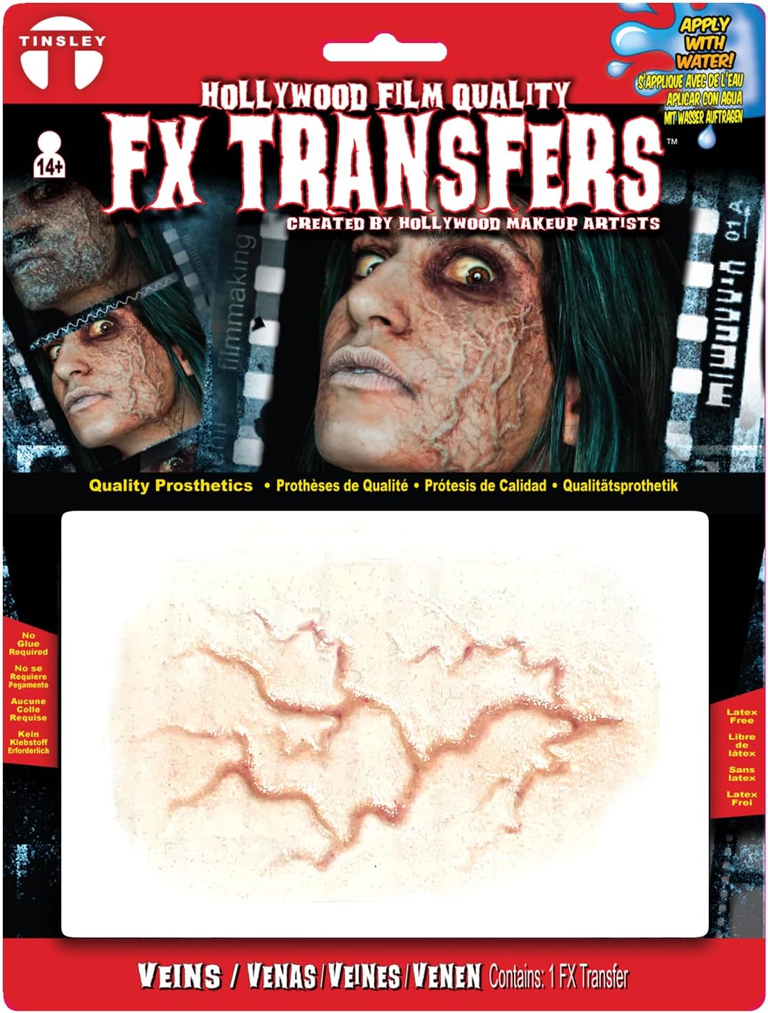 Veins 3D FX Transfers - Realistic Wound Special Effects for Halloween, Costume Makeup, and Horror Looks - Easy Water Application, Hollywood Quality