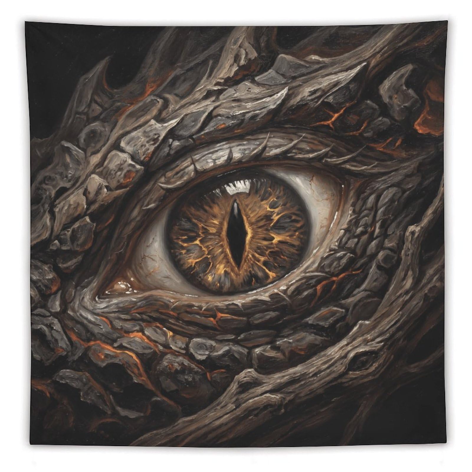 W7C8U2X3 Fire Dragon Eye Wall Tapestry, Surrealist Style, Blue Galaxy
