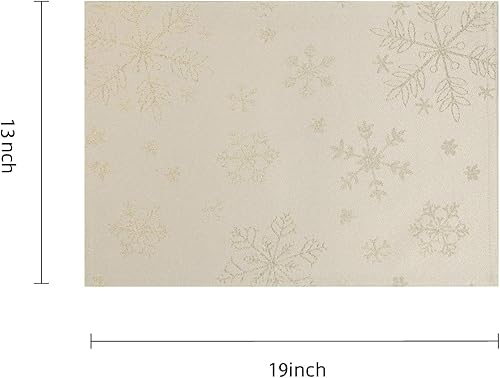 Miniatura 2 de Harorbay Camino de mesa de Navidad y manteles individuales, camino de mesa de copo de nieve para Acción de Gracias, otoño, fiestas