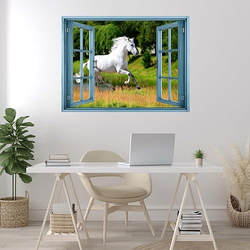 Miniatura 30 de wall26 Adhesivo de pared extraíble/mural de pared, vista de ventana, rústico, cielo nublado, árbol, lago, reflejo de naturaleza, desierto