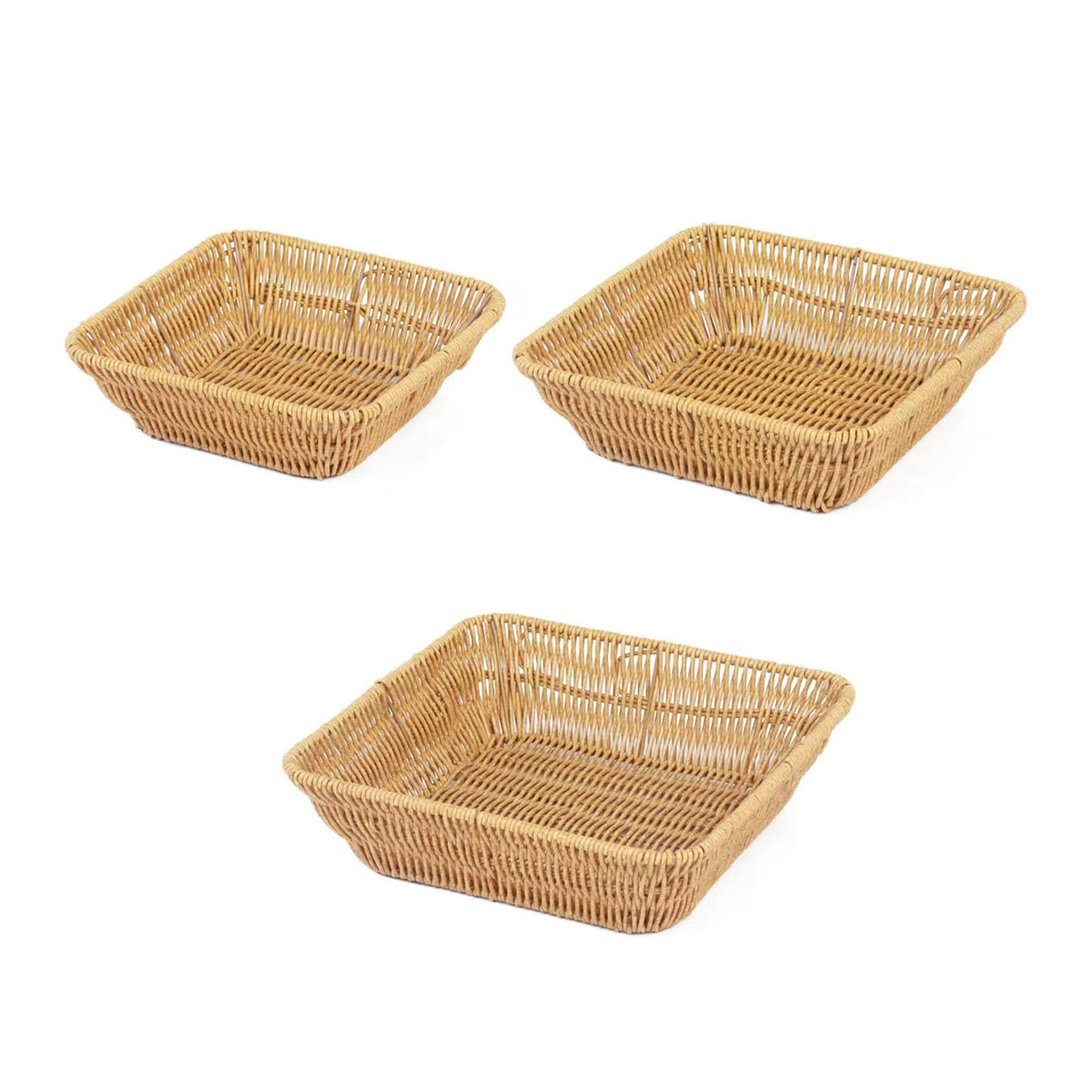 Multipurpose Vegetables Snacks Organizers Artificial Rattan Woven Basket Storage Tray for Organizing Snacks Books Towel Storage Tray