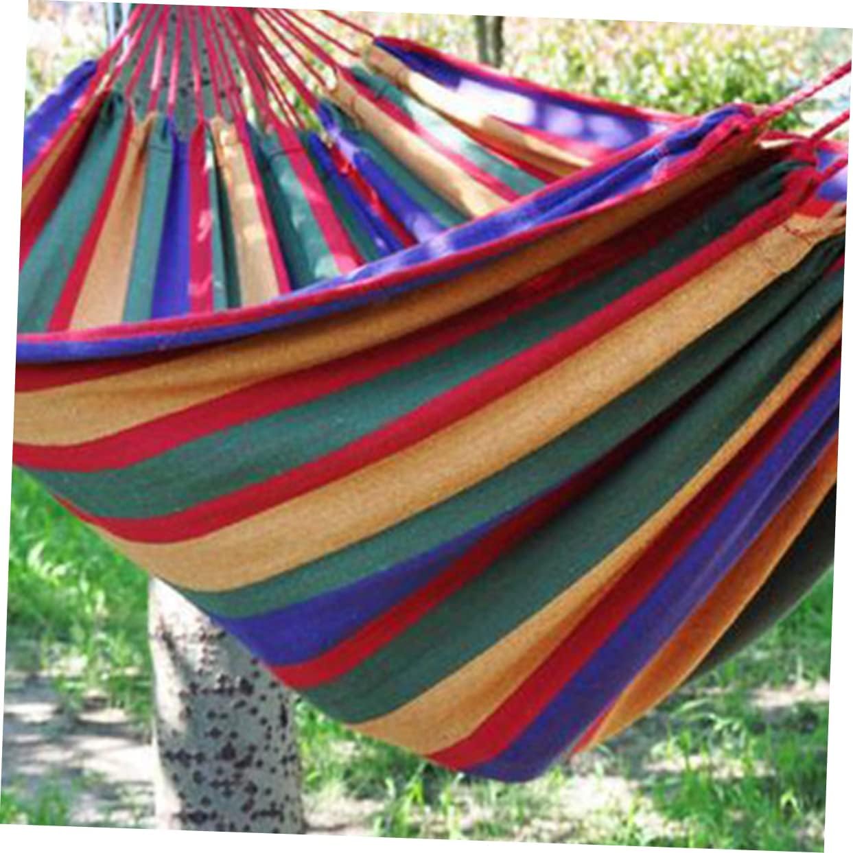 BESPORTBLE Thickened Canvas Swing Hammock for People Outdoor Camping Hammock Ropes Lightweight Easy to Carry