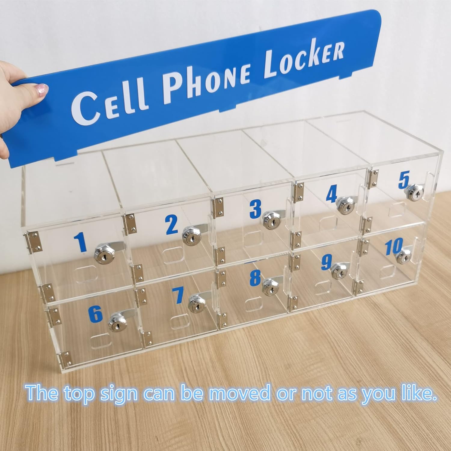 Buy Clear Cell Phone Locker Box with Door Locks and Keys WallMounted Cell Phones Storage