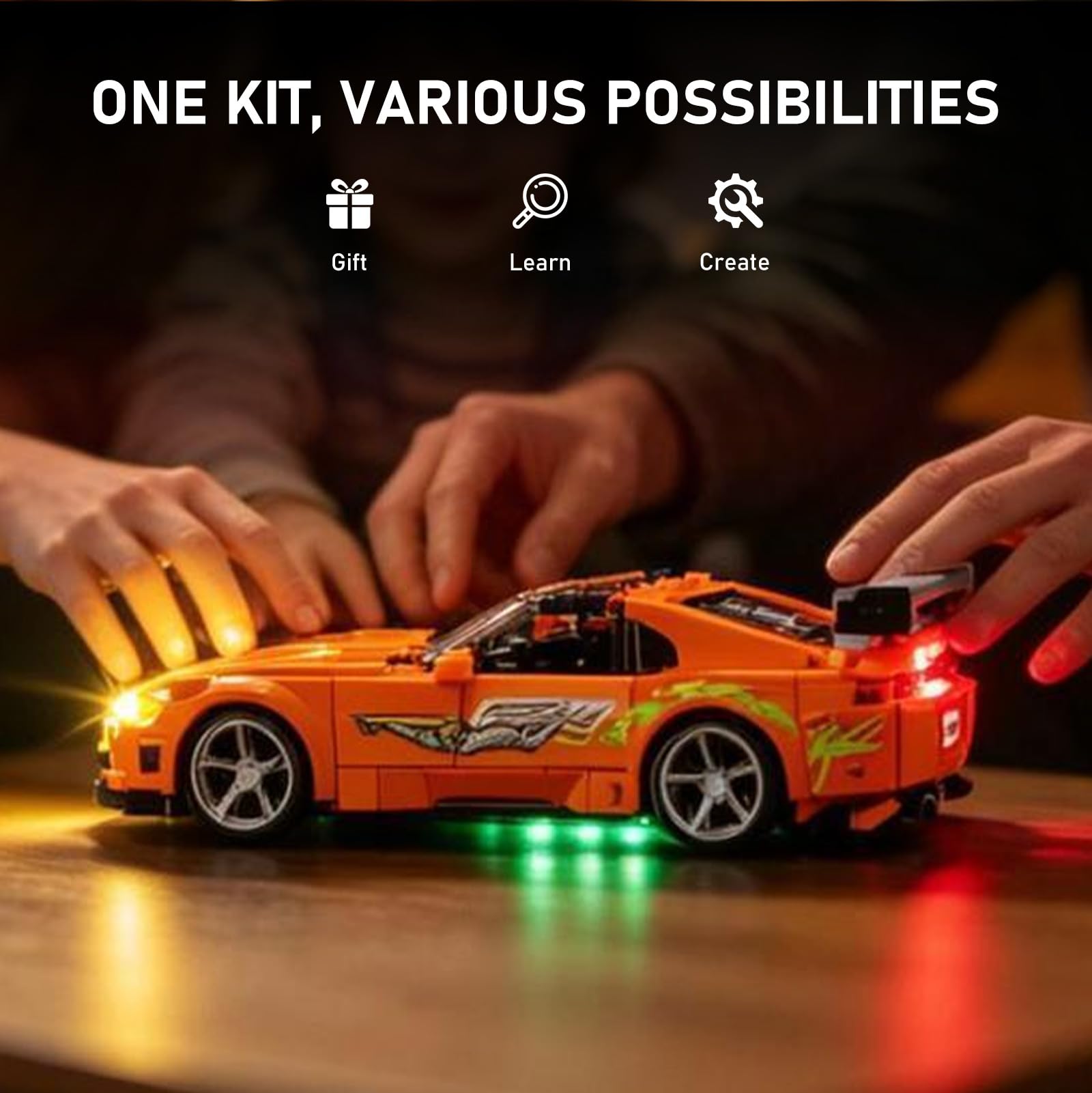BRIKSMAX Zestaw oświetlenia LED do modelu Lego 77260 La Toyota Supra MK4 marki Fast and Furious, kompatybilny z Lego Speed Champions klocków konstrukcyjnych, bez zestawu Lego