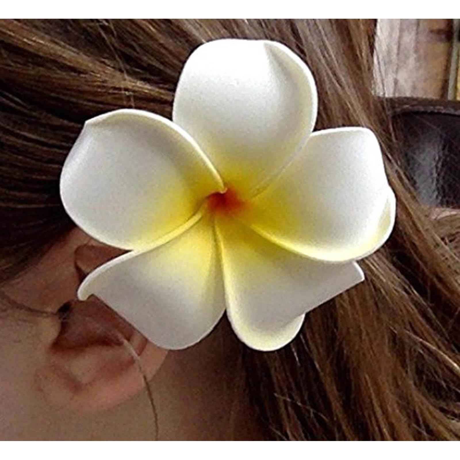 Fleurs De Frangipanier Artificielles En Mousse - Lot De 30 (3 Tailles) - Décoration Thème Hawaïen Tropical - Pour DIY, Mariage, Fête