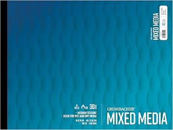 Grumbacher 18" x 24" Mixed Media Paper Pad, 98 lb. / 160 GSM, Tape-Bound, 30 Sheets/Pad, 1 Each