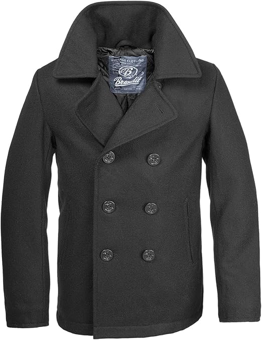 Brandit Men's Pea Coat Jacket : Amazon 