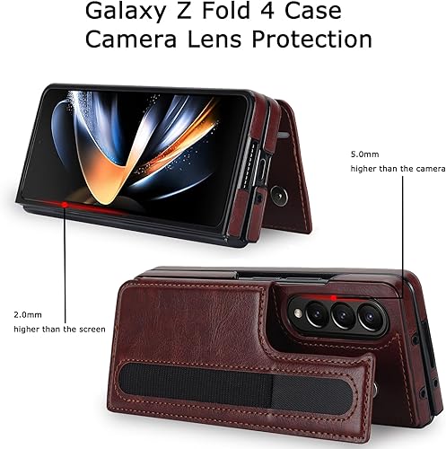 Miniatura 6 de NINKI Funda compatible con Samsung Galaxy Z Fold 4 5G, funda para teléfono con tarjetero para Galaxy Fold 4, a prueba de golpes, para S Pen con