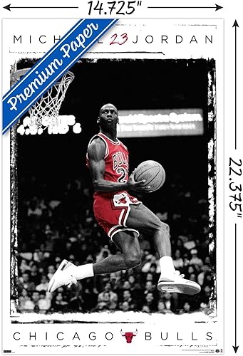 Miniatura 3 de Trends International Michael Jordan - Póster de pared Dunk 14725 x 22375 pulgadas versión premium sin marco