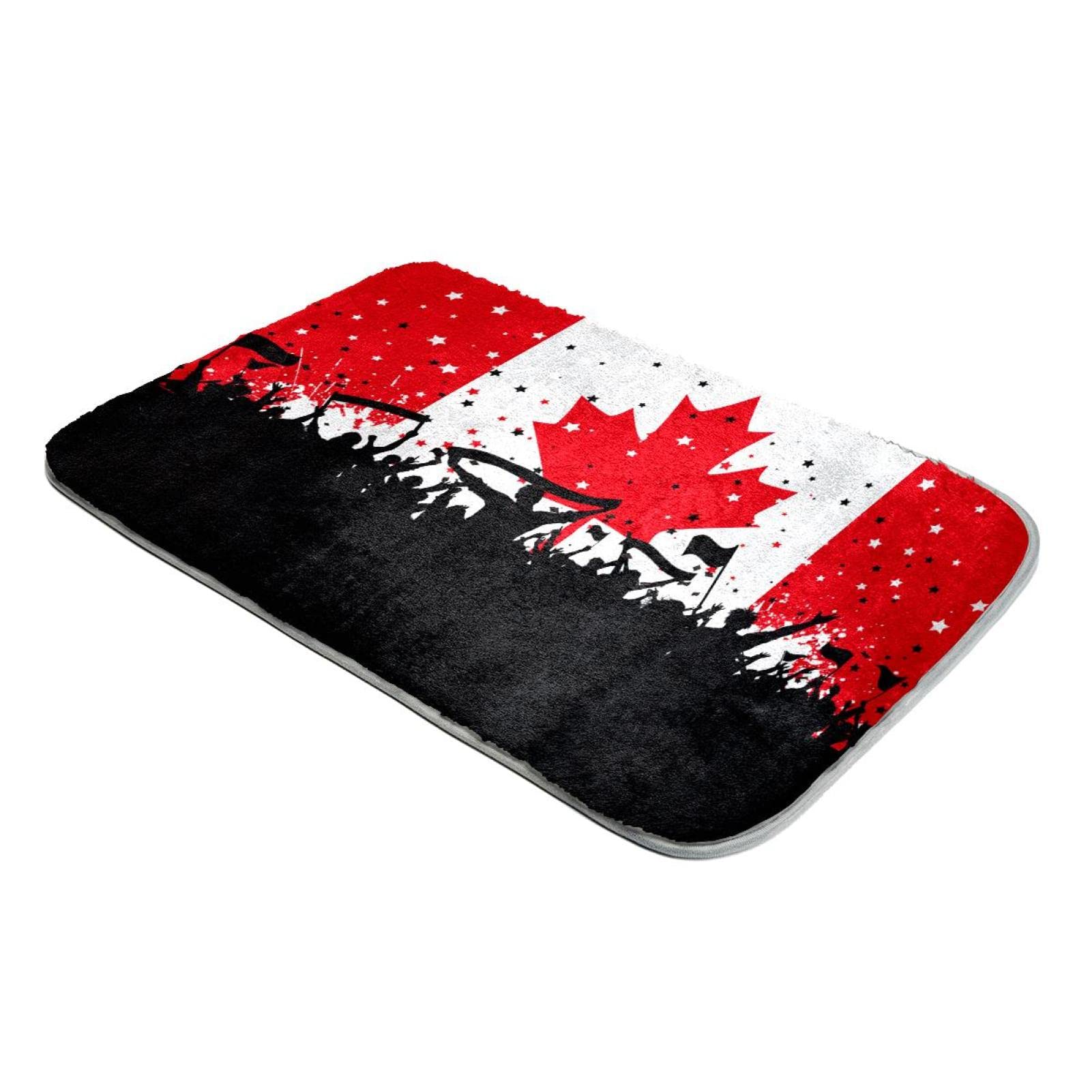 Tapis à poils longs fausse fourrure drapeau canadien grand format salon