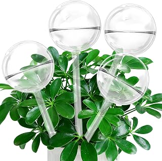 iGarden Self Watering Globes, Glass Clear Plant Watering Globes, 4 Pack | Self Watering Planter Insert for Indoor & Outdoor Potted, Spikes Devices for Everyday or Vacation Use