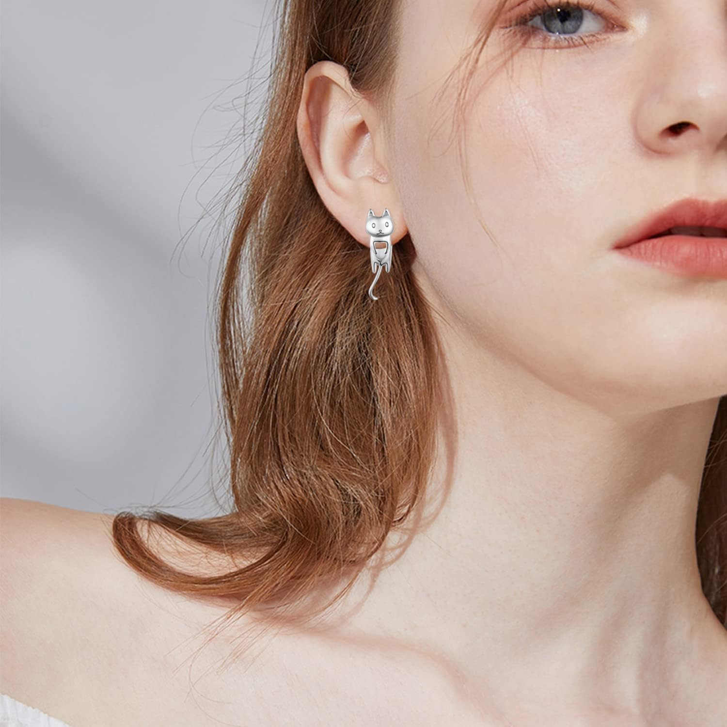 Cat Gifts Cat Earrings 925 Sterling Silver Cute Cat Earrings for Women Cat Jewelry for Women - Image 5