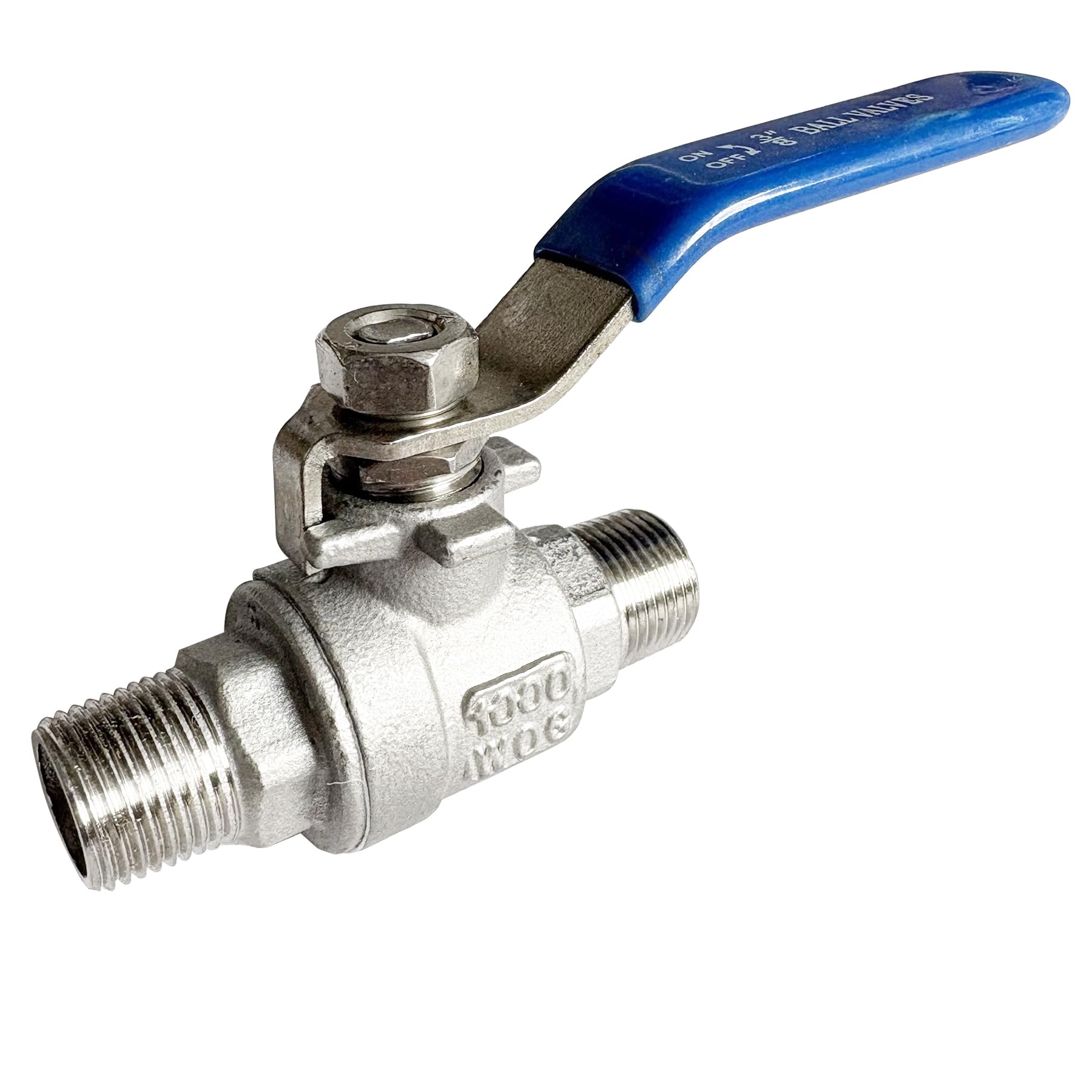 Robinet à boisseau sphérique 3/8 NPT mâle en acier inoxydable 304 passe intégrale WOG1000