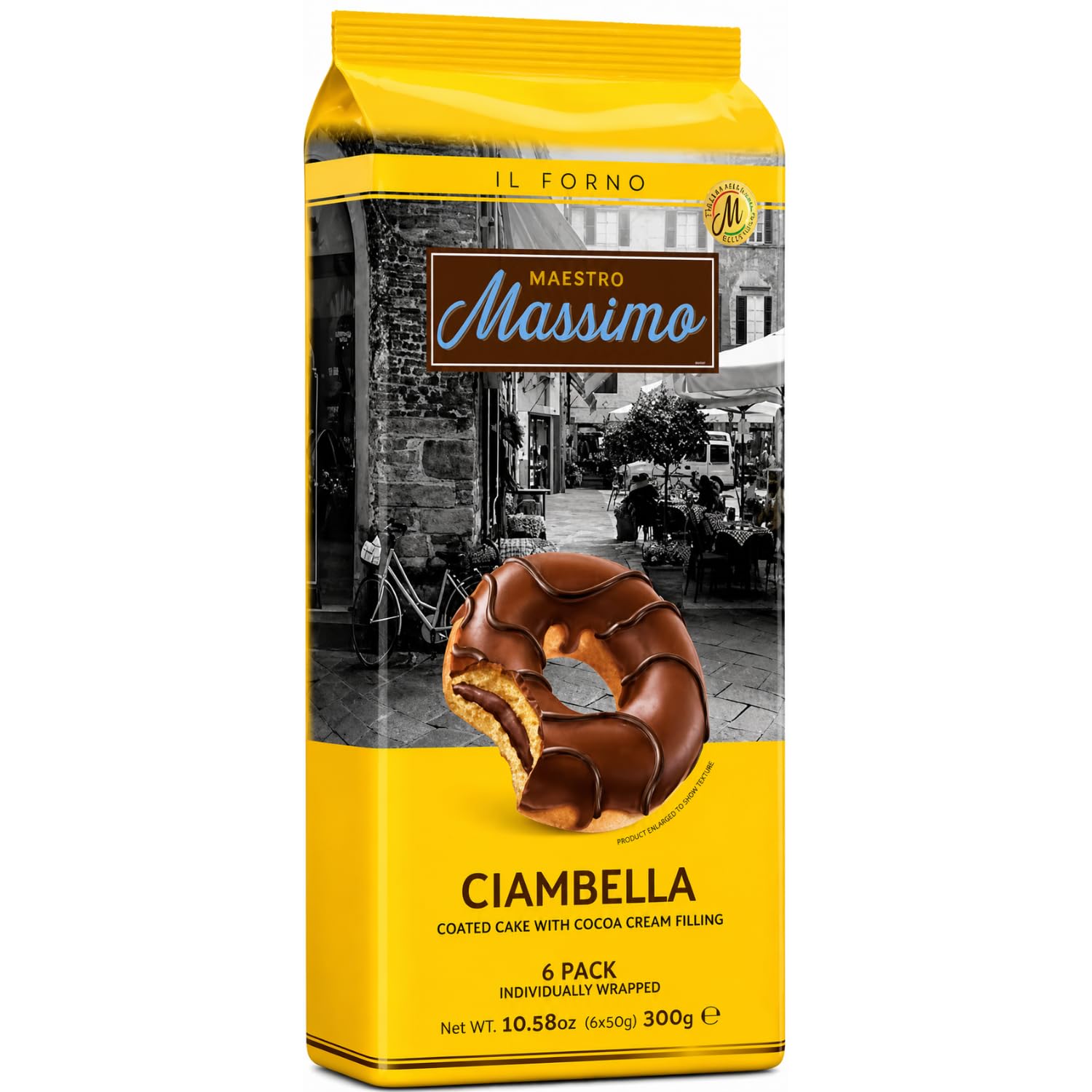 MAESTRO MASSIMO - Ciambella Cocoa Cream Cake Rings 6 Pack (300g) By COUGAR | Italian Style Soft Ring Cakes Coated With Chocolate | Rich Cocoa Cream Filled Dessert Snack | Individually Wrapped Bakery Treat | Perfect Tea Time Sweet Snack – (Imported-Italy)-image-22