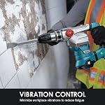 ENEACRO SDS-Max Perceuse rotative à marteau lourd 9 Les livres, 3 Fonctions avec embrayage de sécurité & Contrôle des vibrations 1-9/16" Capacité de forage en béton– Comprend Chisel, Bit de forage et sac à outils