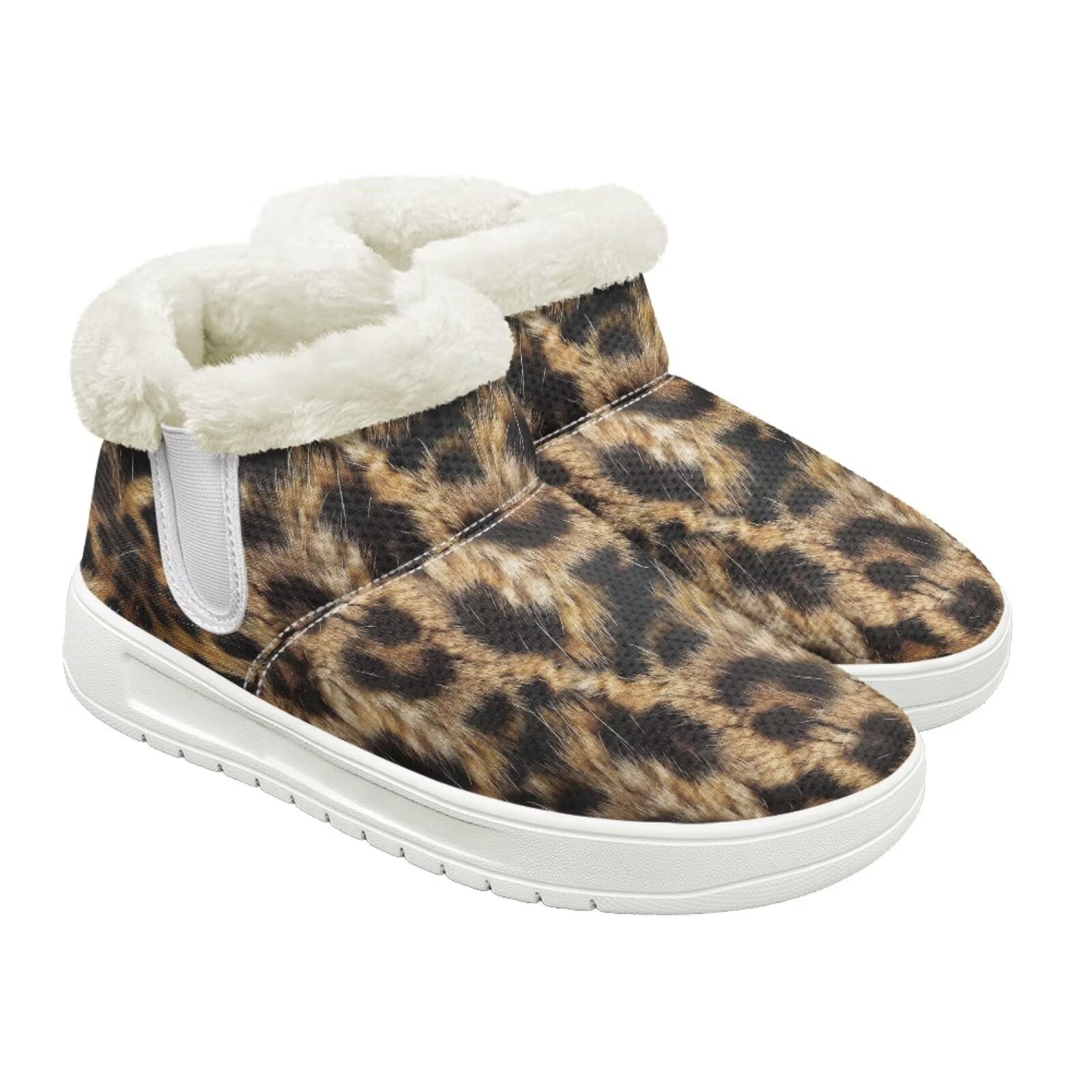 Winter Ankle Snow Boots for Womens Cozy Warm Fur Lining Booties Memory Foam Outdoor Winter Shoes