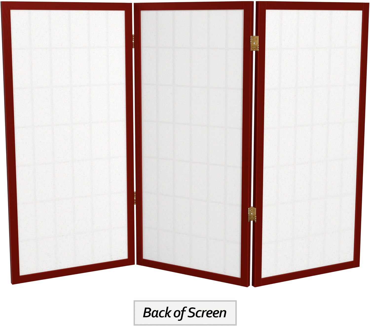 3 ft. Short Window Pane Shoji Screen - Rosewood - 3 Panels