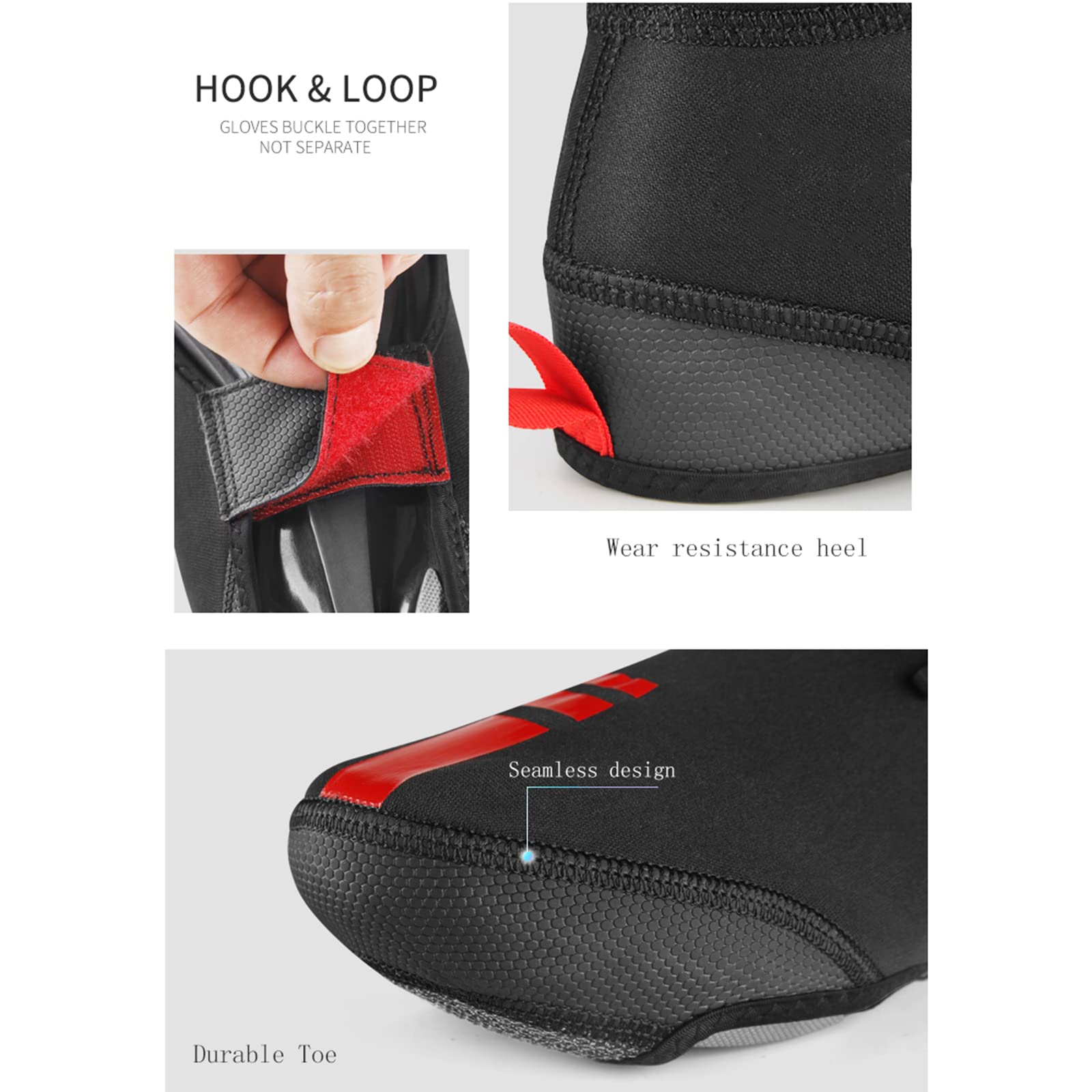 Couvre-Bottes de Cyclisme Couvre-Chaussures VTT Hiver Chaud Thermique Couvre-Chaussures Imperméable Coupe-Vent Épaissie Chaussons de Vélo pour L'équitation en Plein Air