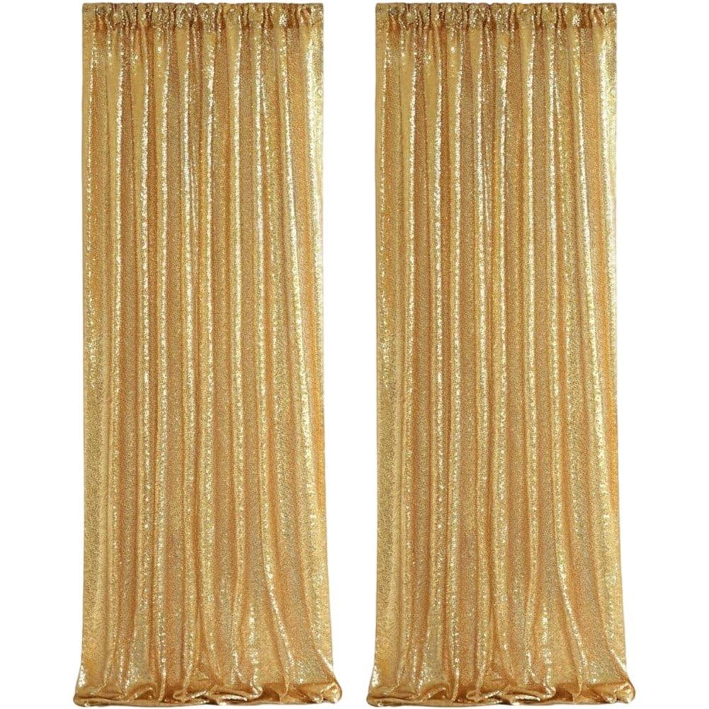 Danlai 2 Panels Sequin Backdrop Curtain, Glitter Drape for Wedding Birthday Baby Shower and Sparkly Scene Decoration