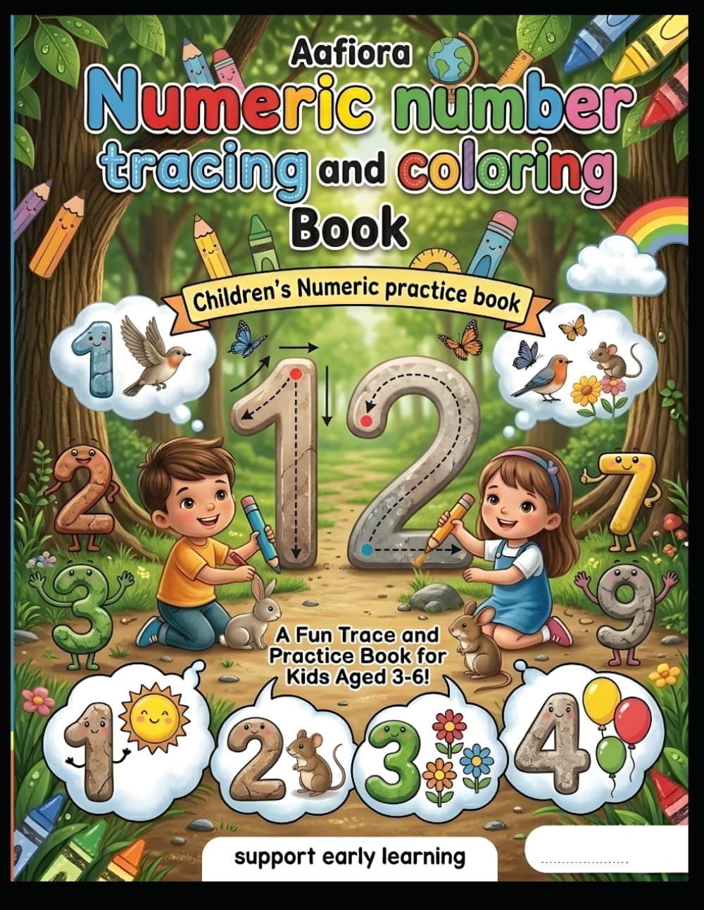 Aafiora Numeric Number Tracing and Coloring Book