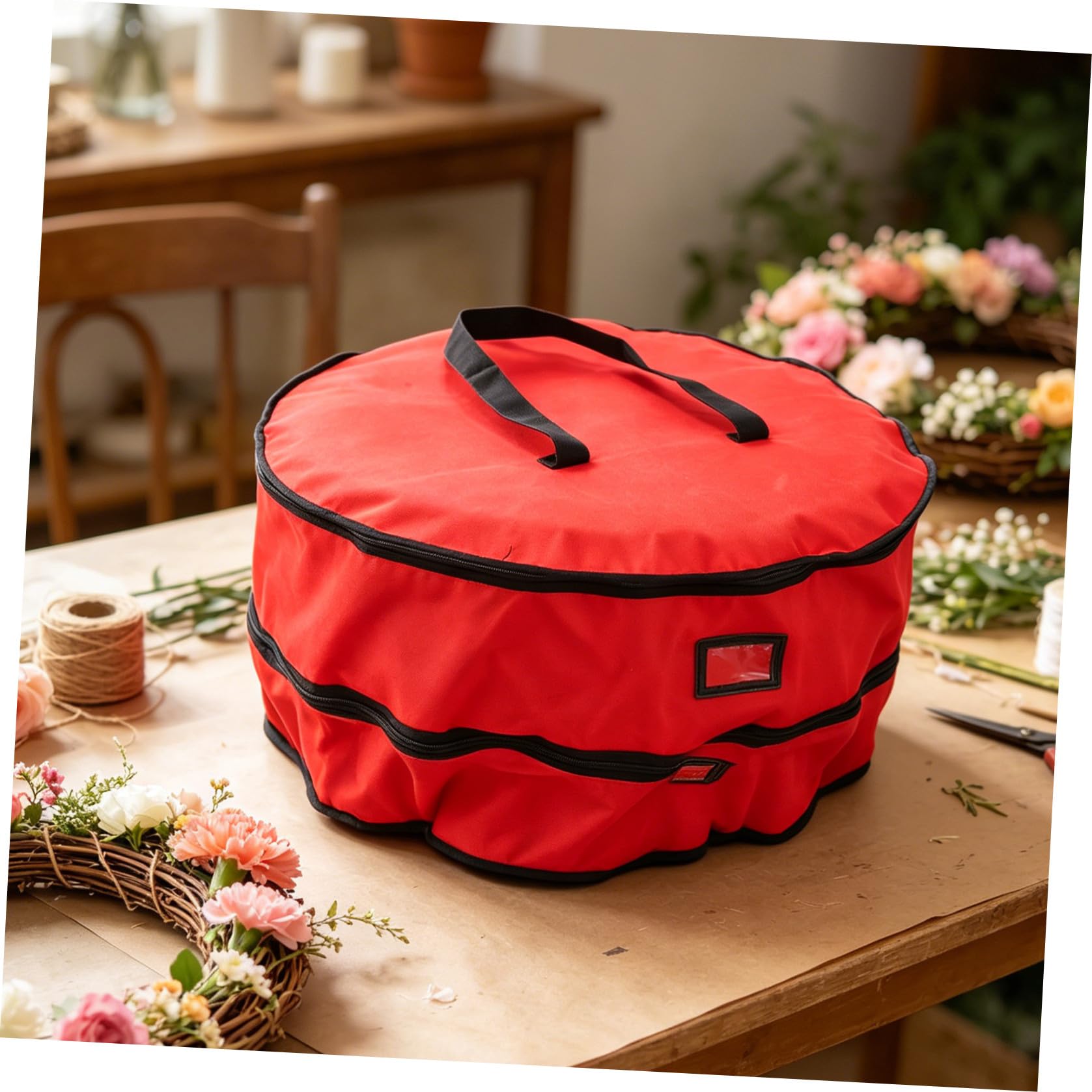PRETYZOOM Borsa per Ghirlanda Natalizia con Doppio Strato e Scomparti Materiale Resistente per Conservazione e Protezione delle Decorazioni Natalizie