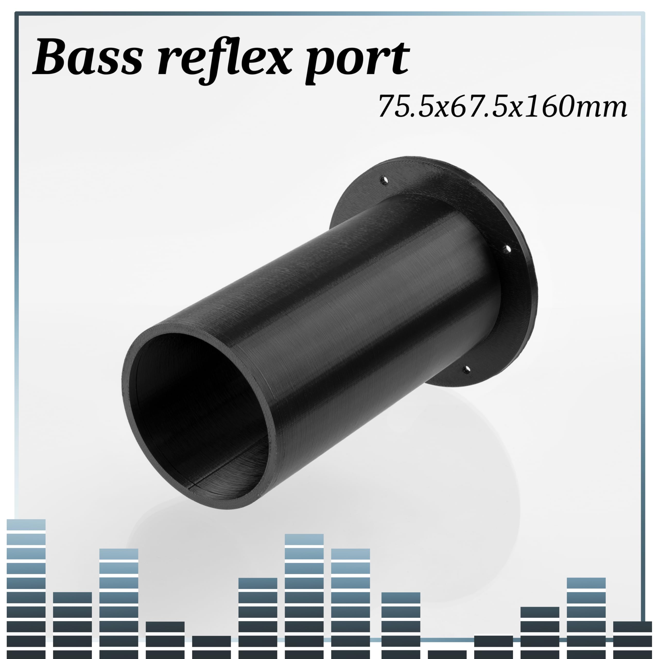 Aerzetix Tubo bass-reflex per altoparlante Ø75.5x67.5 mm lunghezza 160 mm in plastica ABS nera