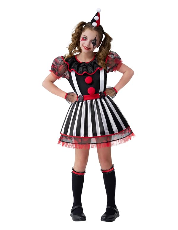 Spooktacular Creations Clown Costume for Girls, Halloween Evil Clown Costume for Kids, Halloween Role Play & Dress Up by Spooktacular Creations - Image 4