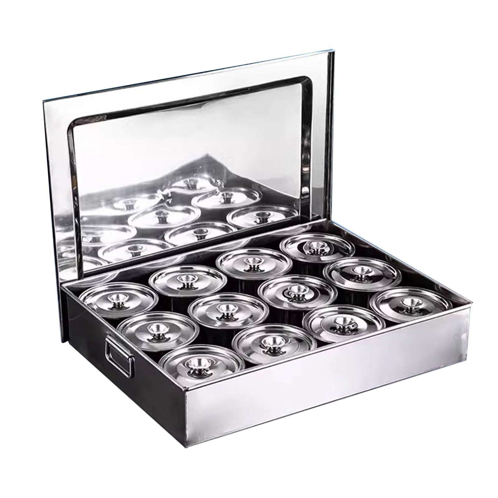 Recipientes de especias de acero inoxidable con rejillas, perfectos para organizar condimentos de cocina y condimentos de mesa, diseño duradero y elegante, solución de fácil acceso para ahorrar