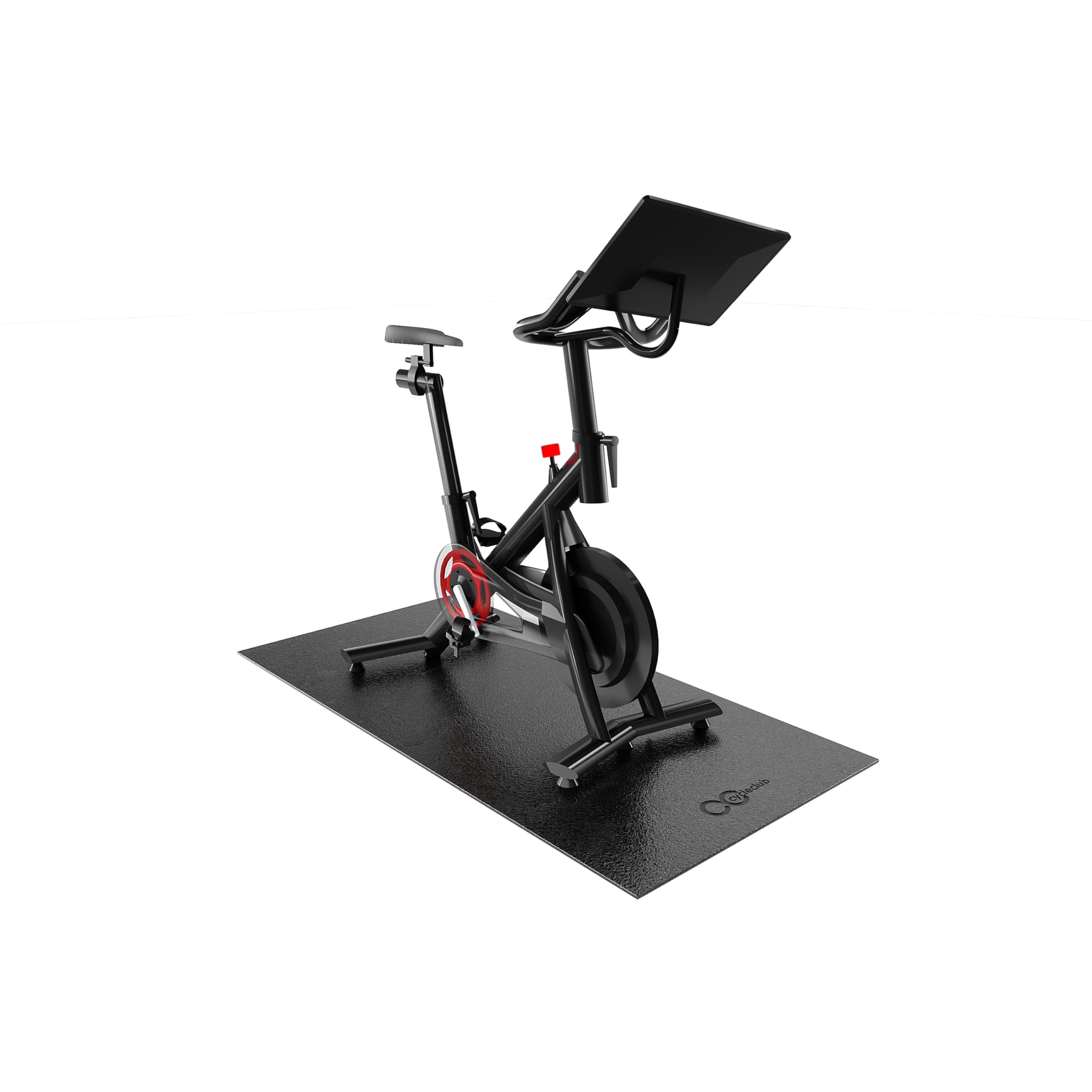 Cycleclub Bike Mat Compatible with Peloton Bike Elliptical Treadmill Mat, 6mm Thick, Under Exercise Bike Trainer Mat Pad for Stationary Indoor Spin Bike,Hardwood Floor Carpet Black Gym Equipment Mat
