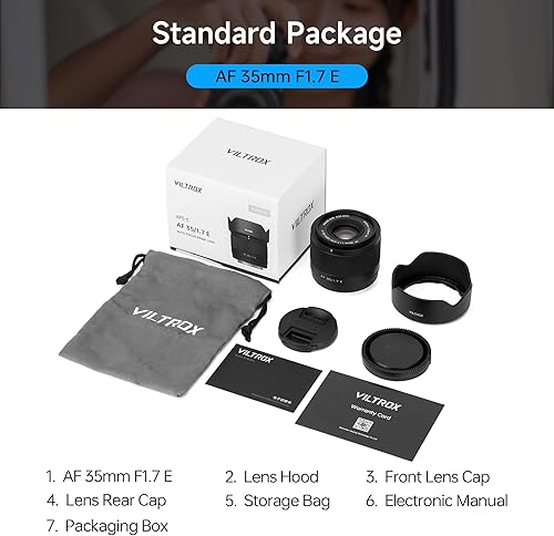 Vista 94 de VILTROX 75mm f/1.2 E Lente para Sony E Mount, Lente PRO 75mm f1.2 de Enfoque Automático de Primera Calidad Compatible para Cámaras sin Espejo Sony E
