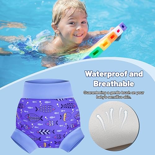 Miniatura 4 de MOEMOE Baby Pañales de natación reutilizables, 3 unidades, cómodos e impermeables, para lecciones de natación para niños, talla M3T