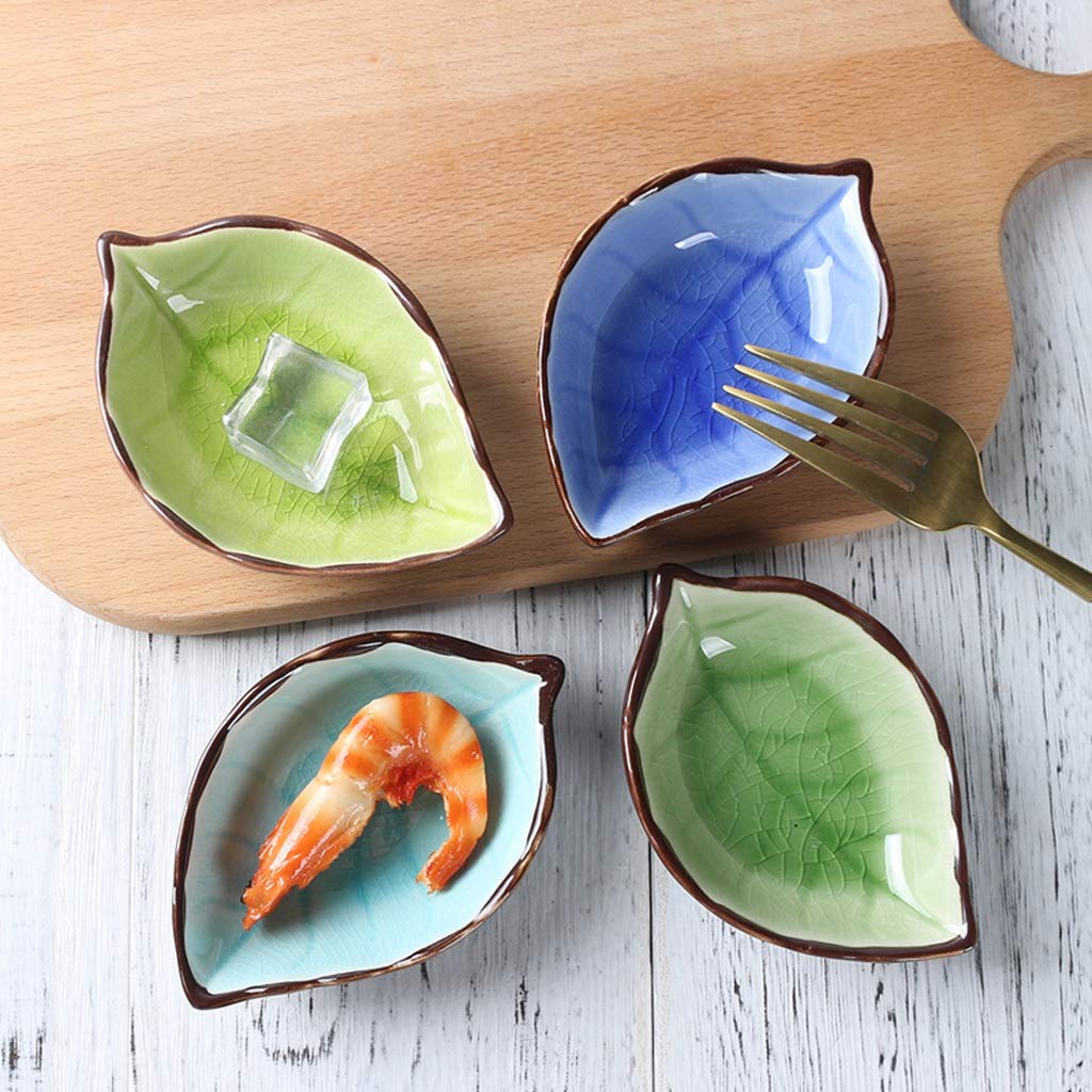 Ciotola per Insalata in Ceramica con Posate, Piatti per antipasti a Forma di Pesce in Ceramica, Piatto per condimenti, Piatto per spuntini, Piatto per Salse, Piatto per d