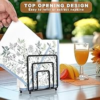 Vista 4 de Servilletero para mesa, moderno soporte de servilletas de metal negro para mesas de comedor y encimeras, dispensador de servilletas de cóctel
