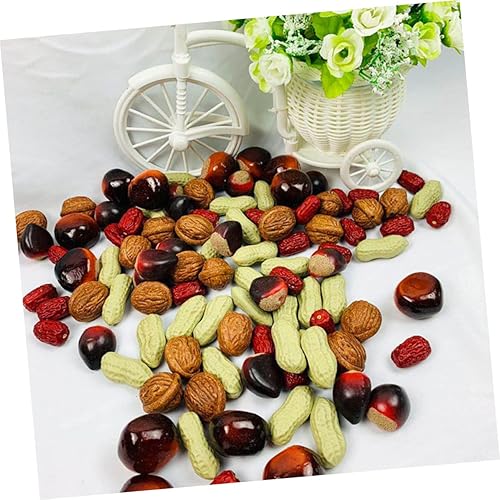 Miniatura 2 de 60 piezas de castañas chinas, adornos de tuerca simulada, decoración creativa de escritorio, accesorios de fotografía, tienda para el hogar, tamaños