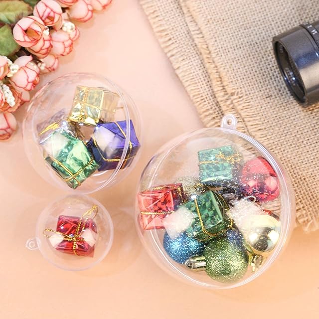 Uten 20p Christmas Balls Christmas Tree Decorations Clear Balls DIY Wedding Party Decor(50mm)