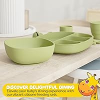 Vista 5 de Set de alimentación para bebés y bebés en silicona de grado alimenticio (juego de 10 piezas)