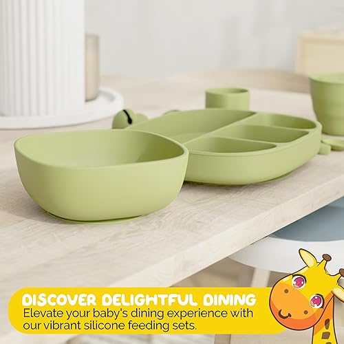 Miniatura 5 de Set de alimentación para bebés y bebés en silicona de grado alimenticio (juego de 10 piezas)