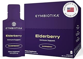 CYMBIOTIKA Adults Elderberry Boost Supplement – Organic Elderberry with Vitamin E for Immune Support – Gluten-Free, Vegan, Keto (Pack of 26)