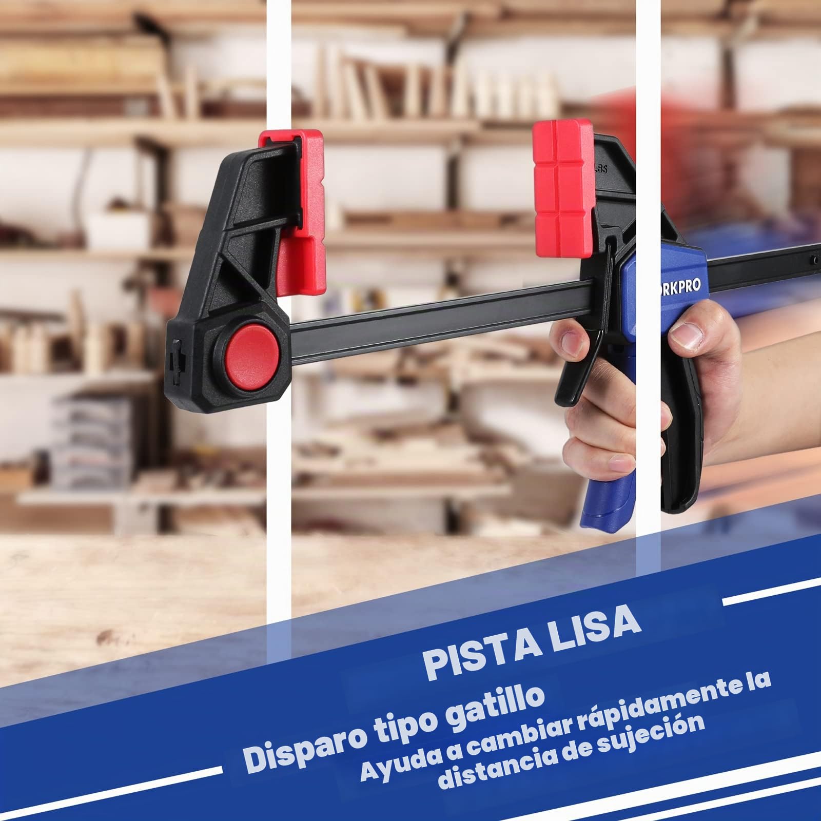 WORKPRO 2 Piezas Sargento Barra de 305mm, Fuerza de Sujeción 136kg