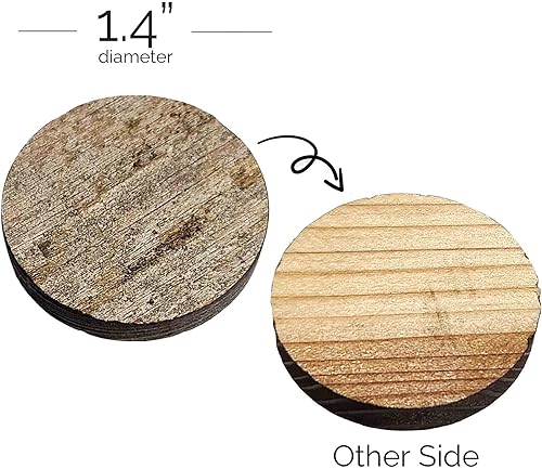Miniatura 3 de Rockin' Wood Círculos de madera reciclada rústica para manualidades y proyectos, uso para manualidades y arte en madera, fabricados en los Estados