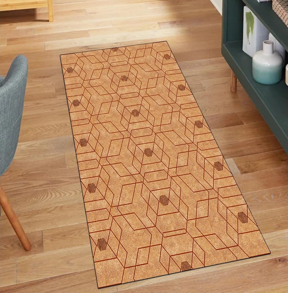 Tapis de couloir antidérapant orange 80x600 cm pour sécuriser sol glissant